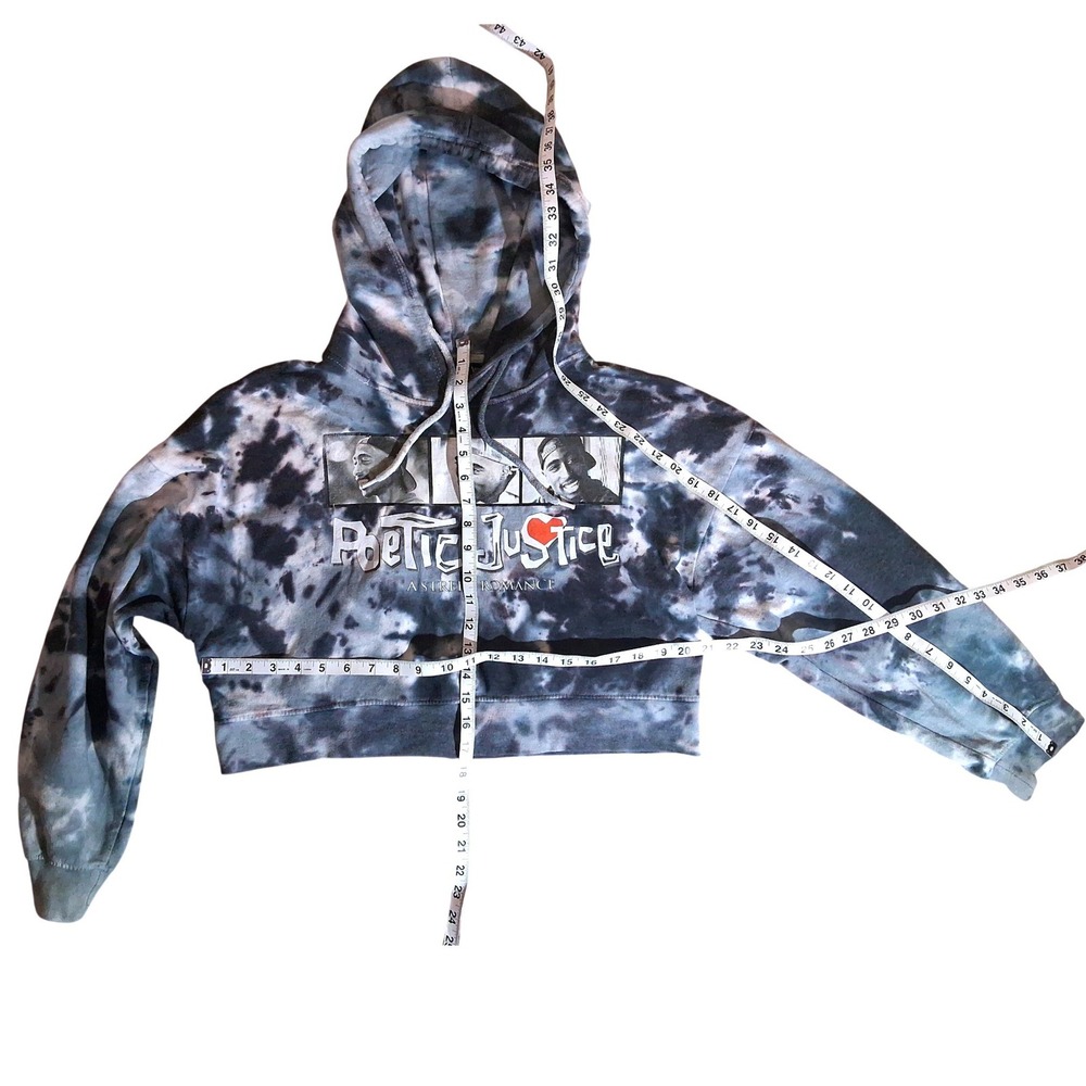 Poetic Justice Tie Dye Cropped Hoodie Womens Size L Tupac - Picture 7 of 8